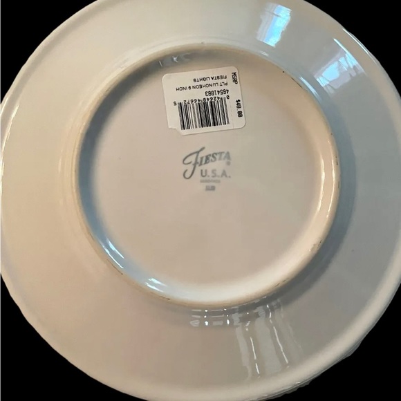 Homer Laughlin Fiesta Luncheon Plate 9” Christmas Lights White - Picture 5 of 6